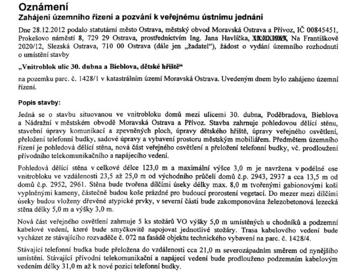 revitalizace bloku 30.dubna