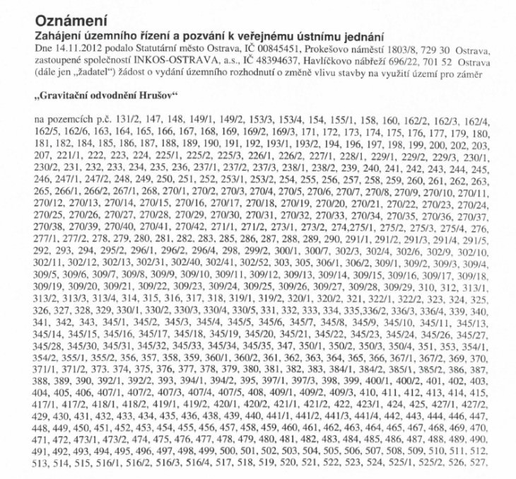 gravitacni odvodneni hrusova