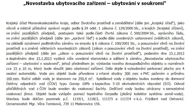 ubytovaci zarizeni frydlant nad ostravici
