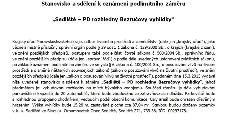 rozhledna sedliste