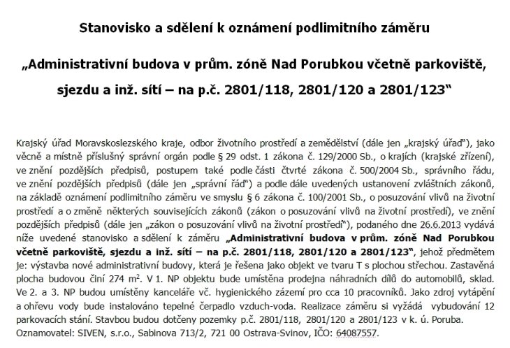 administrativní budova poruba