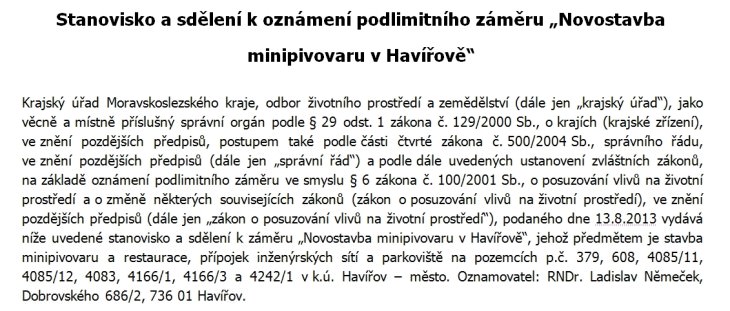 minipivovar havírov