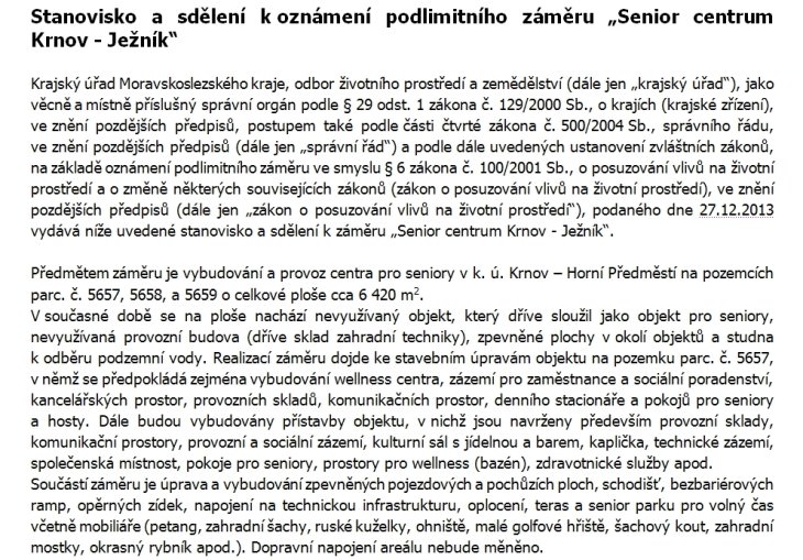 senior centrum krnov
