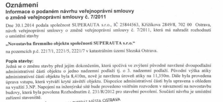 administrativní budova superauta slezska
