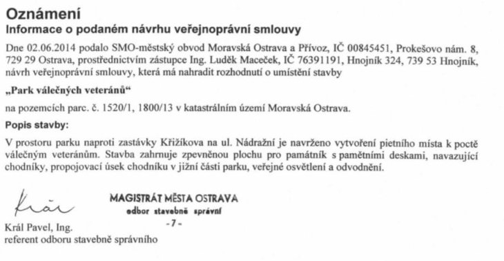 park valecnych veteranu