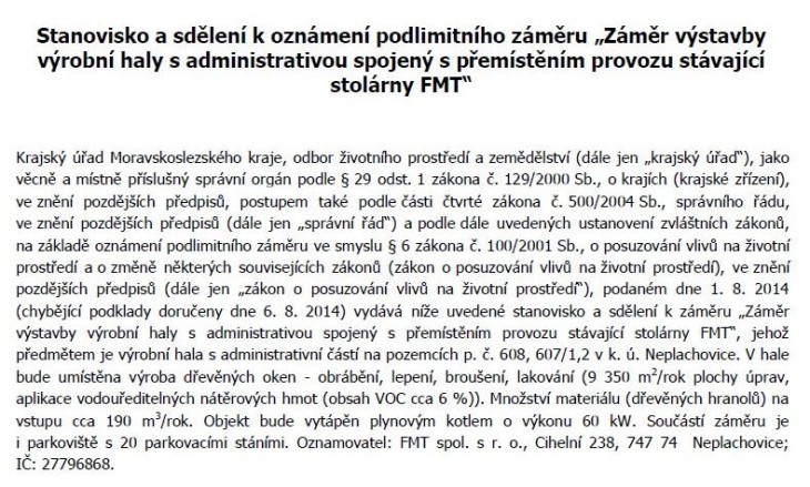 vyrobni hala neplachovice