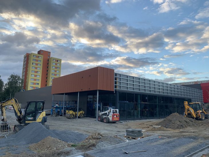 pohledy na novovostavbu prodejny lidl ostrava výškovice