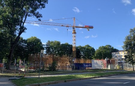 exteriérový pohled na výstavbu moravskoslezské inovativní akademie