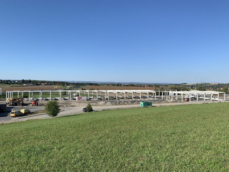 Novostavba prodejny Lidl v Příboře - nosné konstrukce.