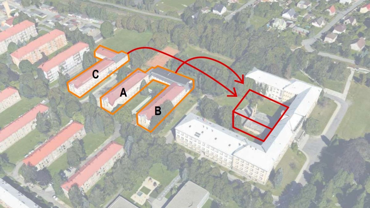 Vizualizace přístavby střední školy elektrotechnické a informatiky ve Frenštátě pod Radhoštěm.