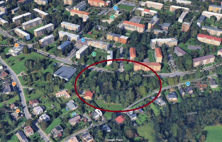 letecky 3d pohled na park fojstvi havířov