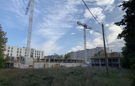 Fotografie výstavby rezidence Wilczek v Ostravě-Porubě,