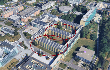 Letecký 3D pohled na Vysokou školu Báňskou, technickou univerzitu Ostrava.